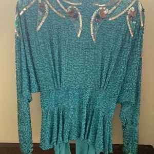 Vintage 1987 Lillie Rubin “Nights” collection - NEW YORK. 2 piece Peplum